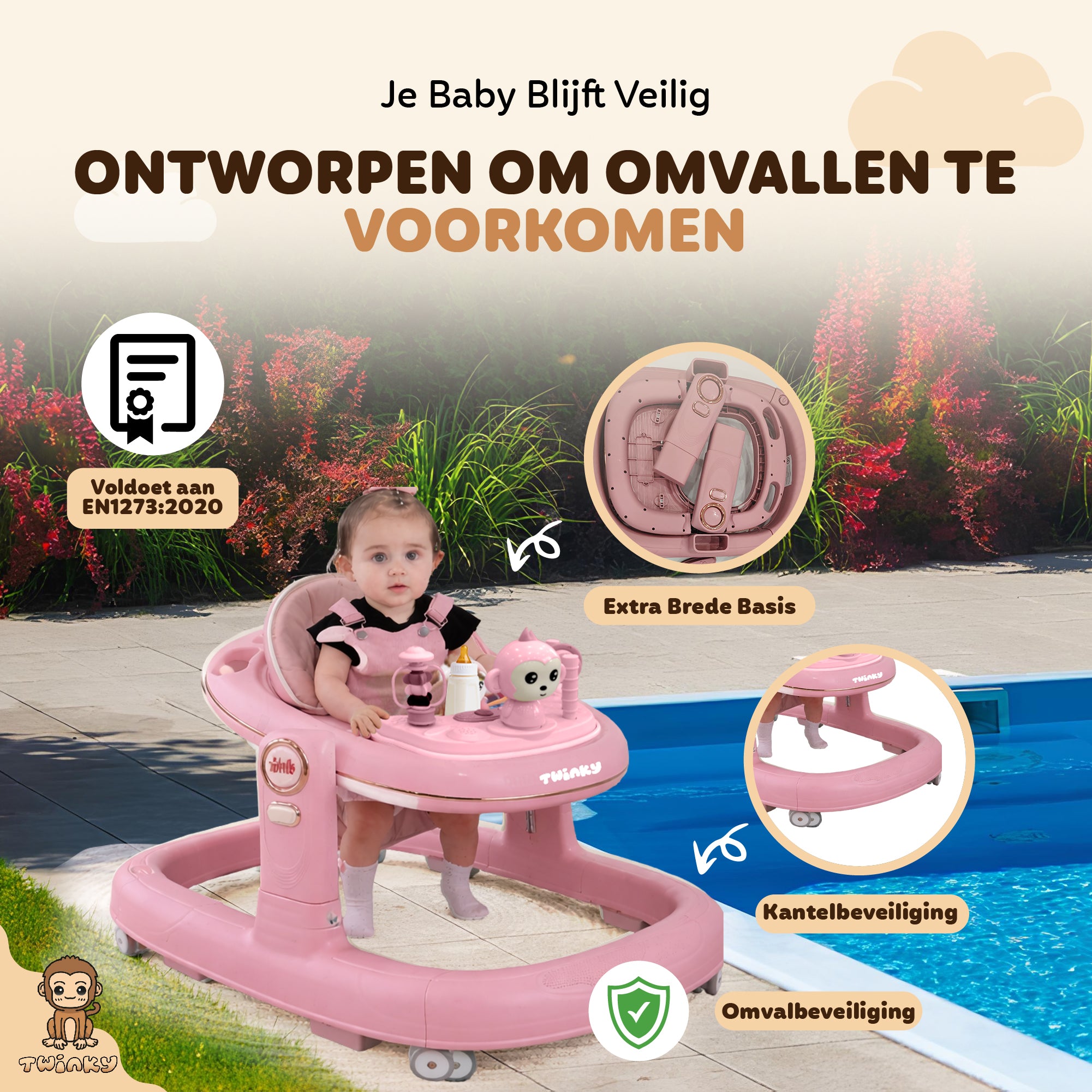 Twinky Babywalker GO - 2-in-1 Loopstoel & Loopwagen