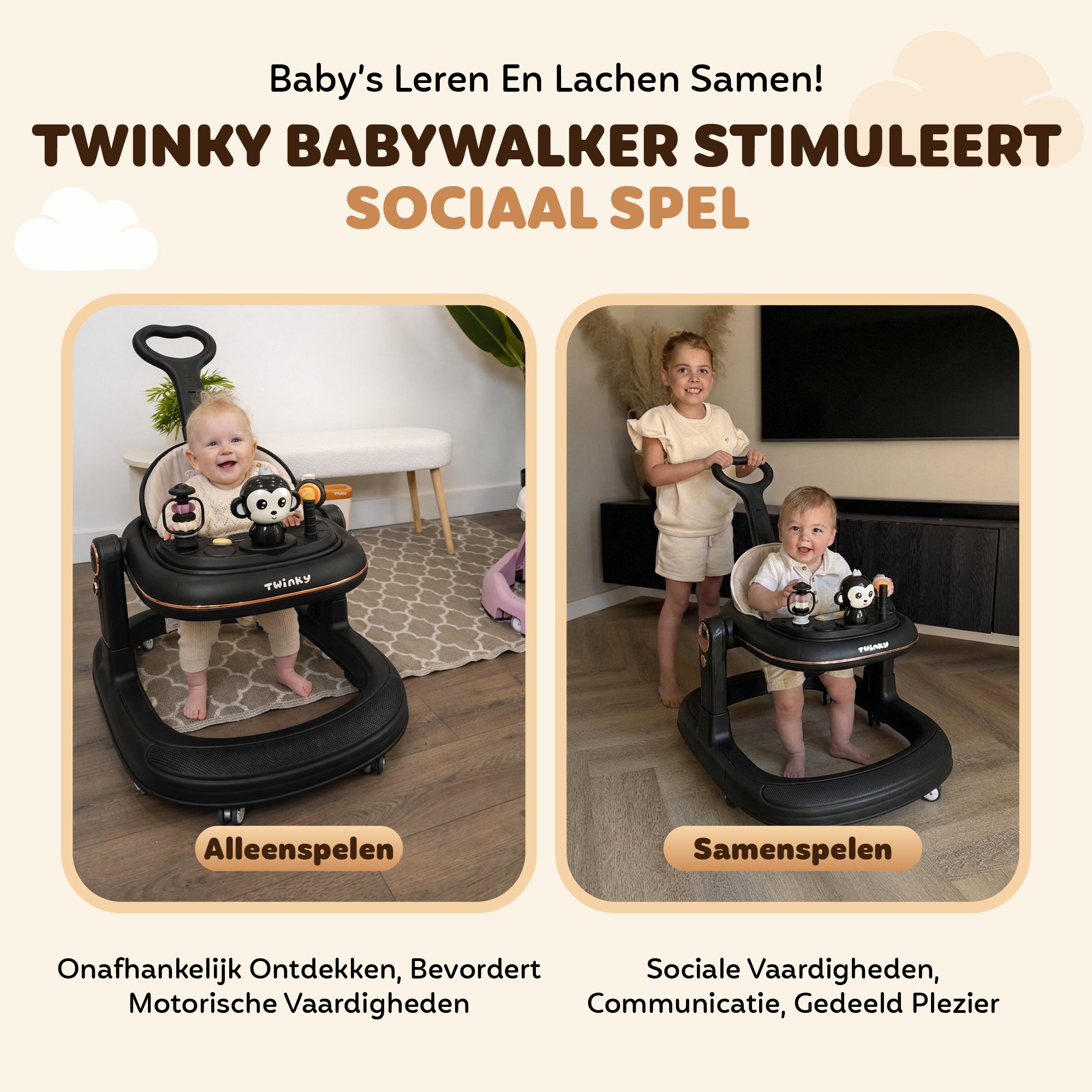 Twinky Babywalker GO - 2-in-1 Walker Seat & Walker