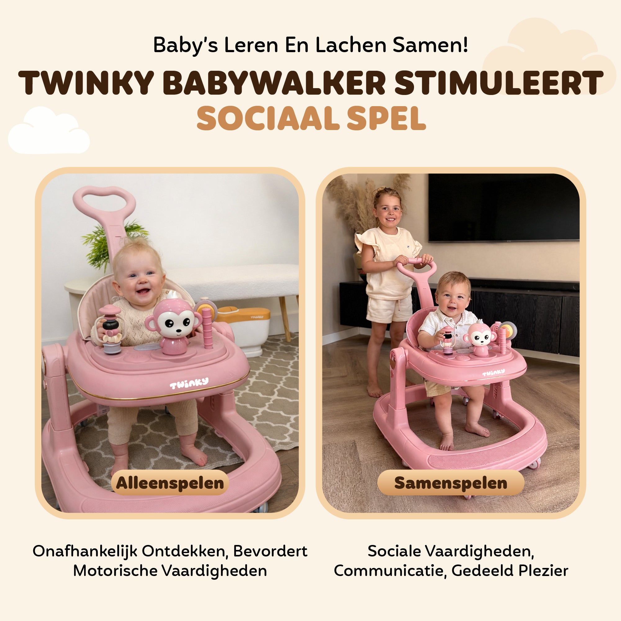 Twinky Babywalker GO - 2-in-1 Walker Seat & Walker