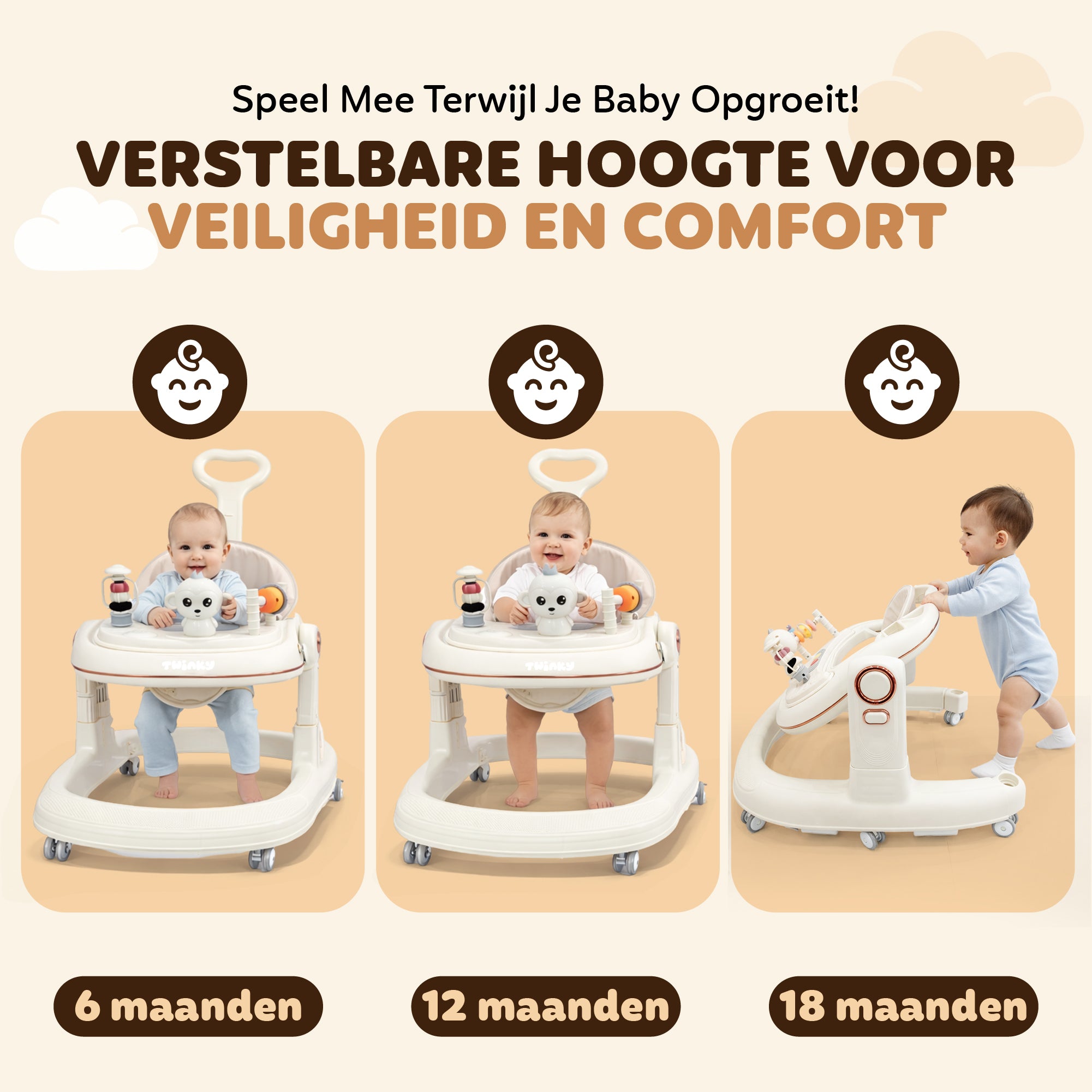 Twinky Babywalker GO - 2-in-1 Walker Seat & Walker