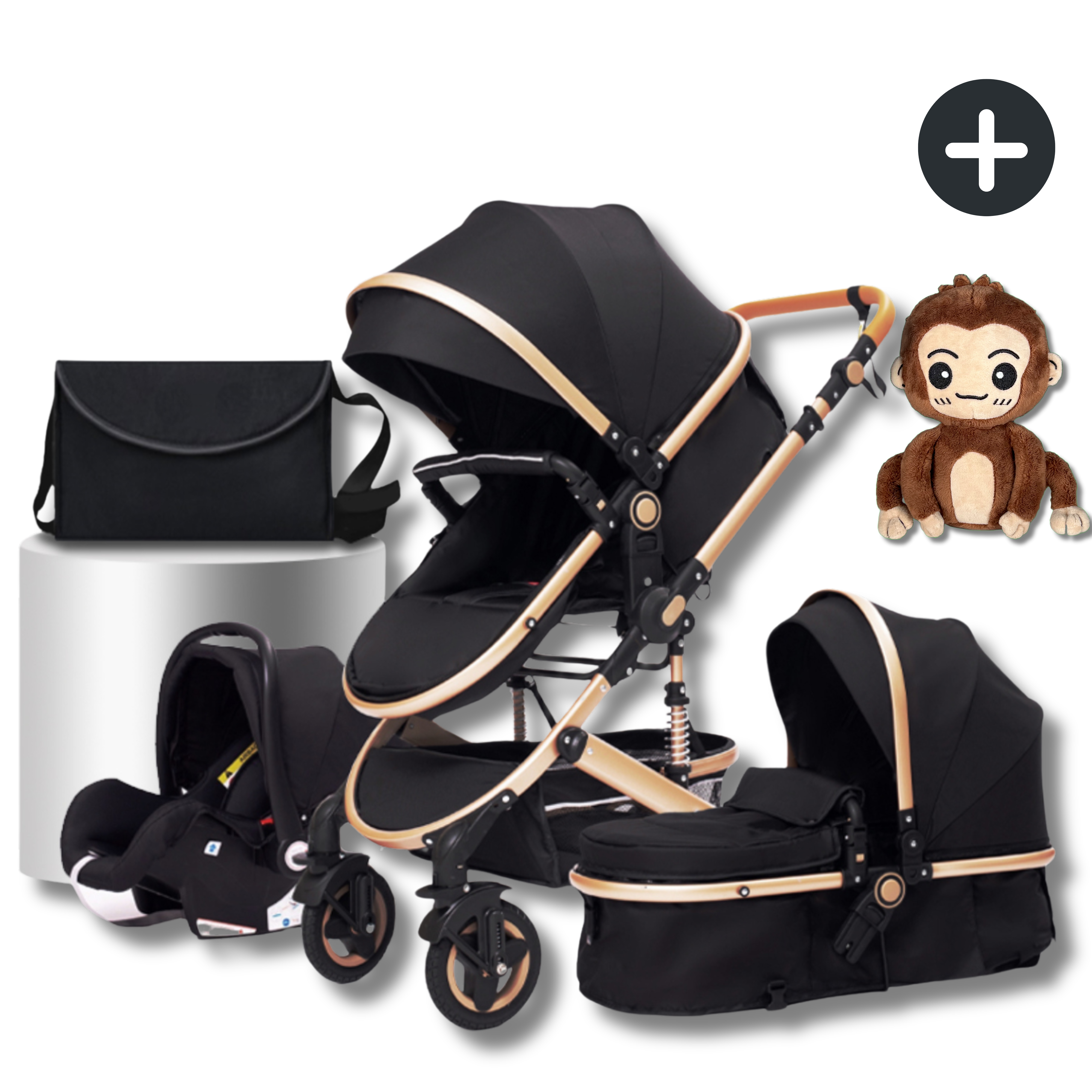 Twinky All-in-1 Kinderwagen Set - Zwart