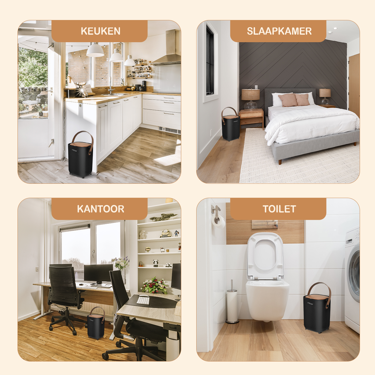 Poubelle à couches Twinky - Modèle à capteur – Noir Marron