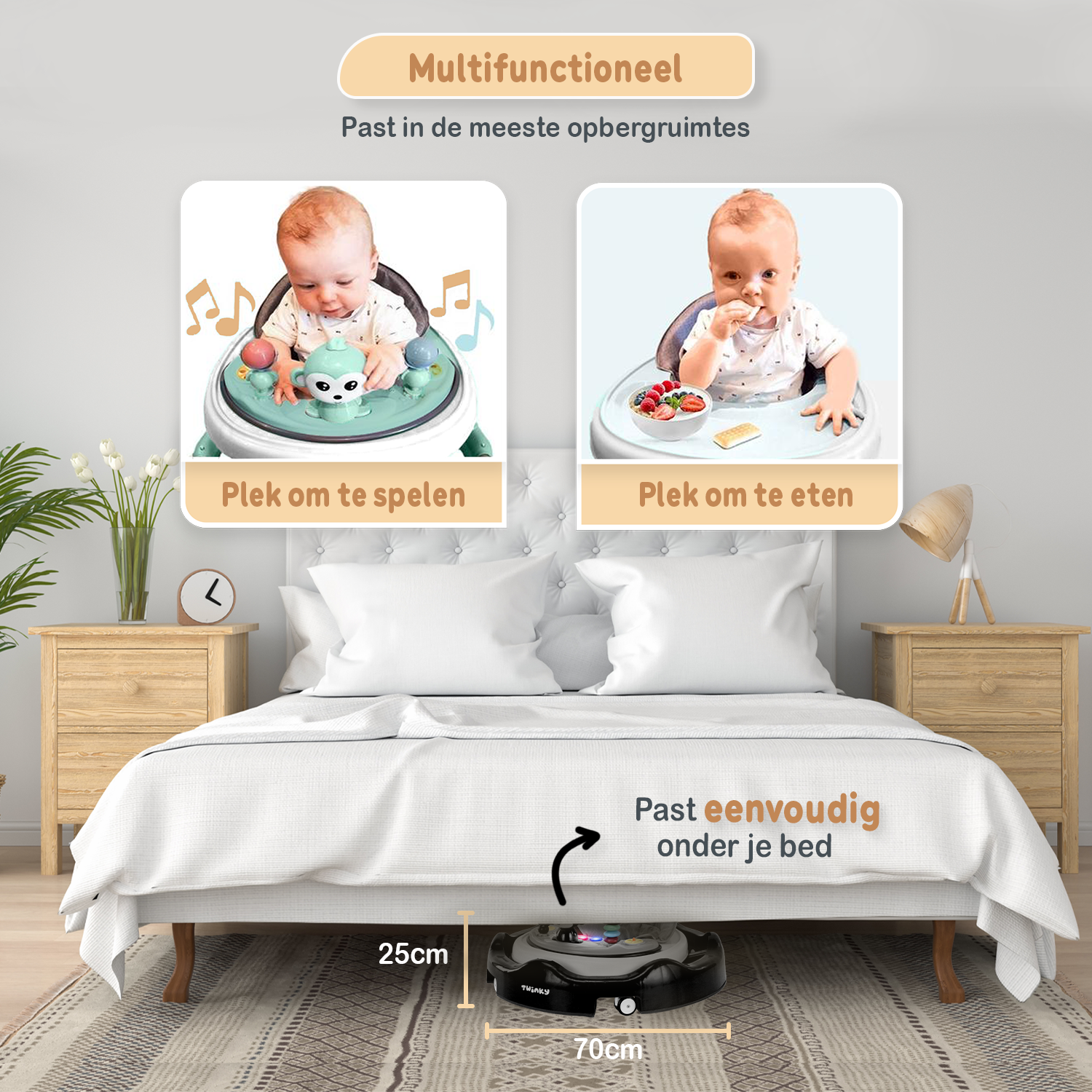 Twinky Babywalker - Loopstoel Zwart