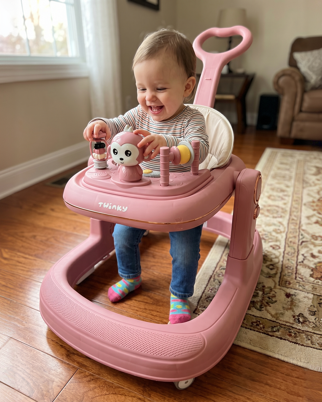 Twinky Babywalker GO - 2-in-1 Loopstoel & Loopwagen - Pink