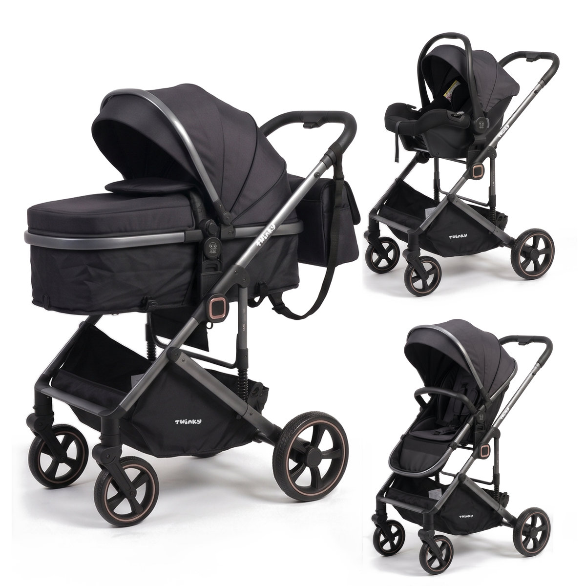 Passeggino Twinky 4 in 1 - Nero