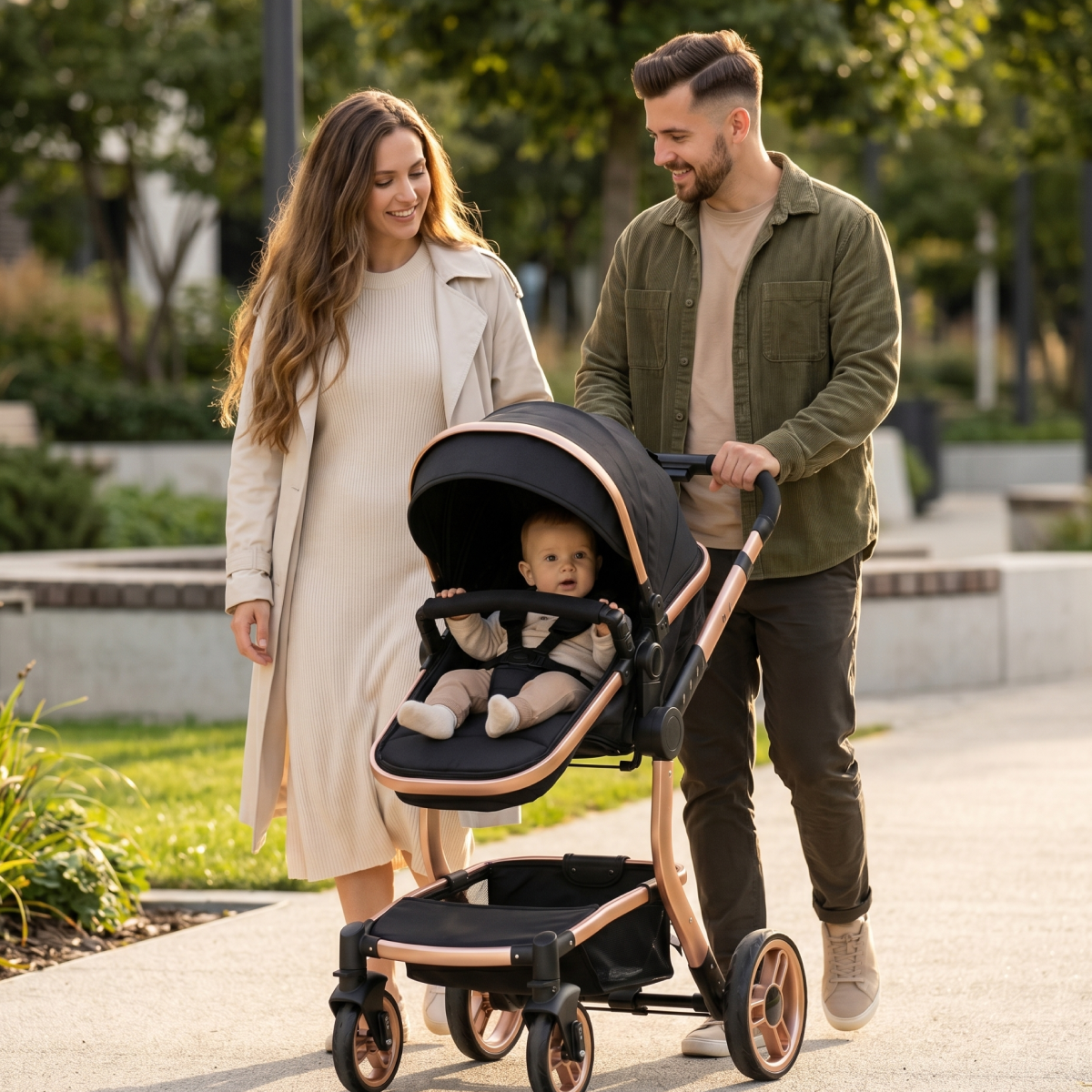 Twinky 4-i-1 Barnvagn Luxury Set – Svart
