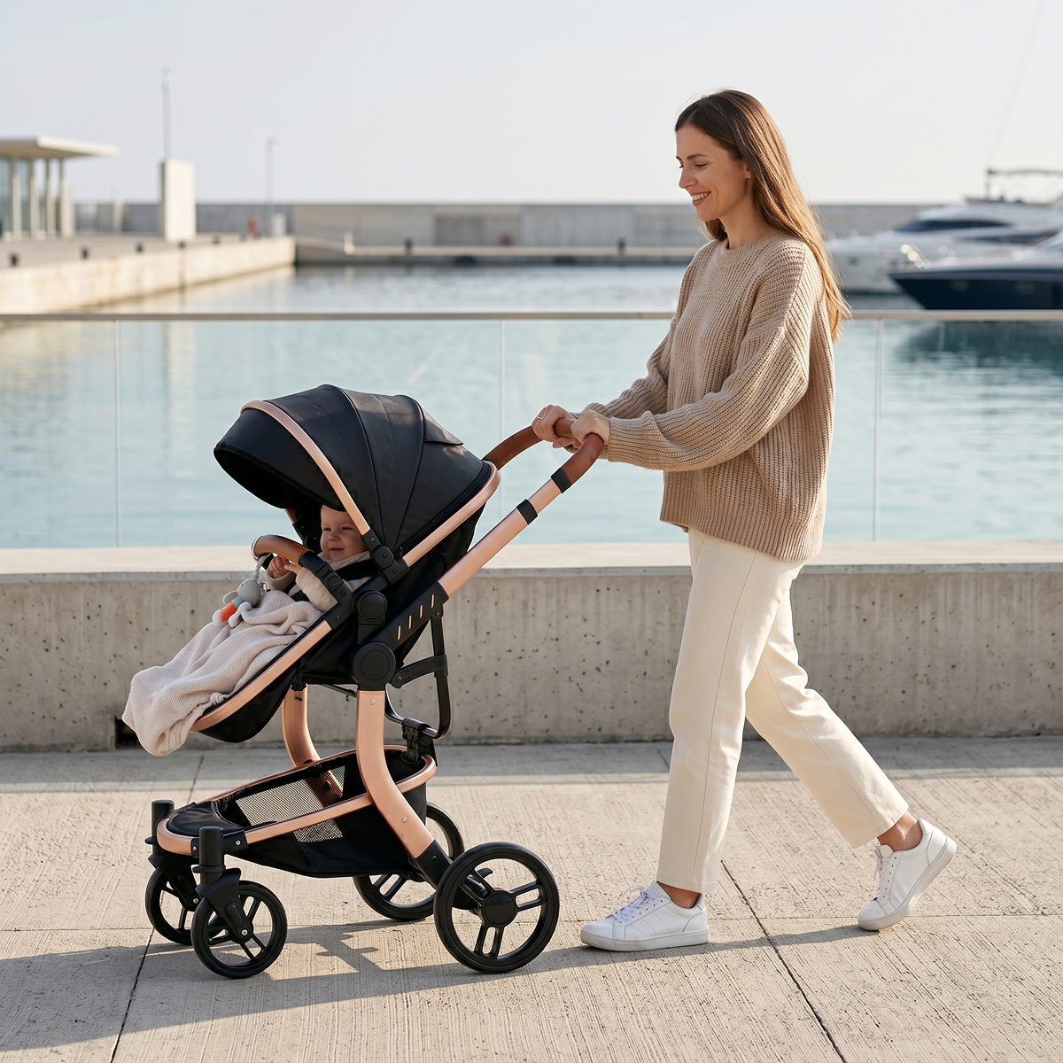 Twinky 4-i-1 Barnvagn Luxury Set – Svart