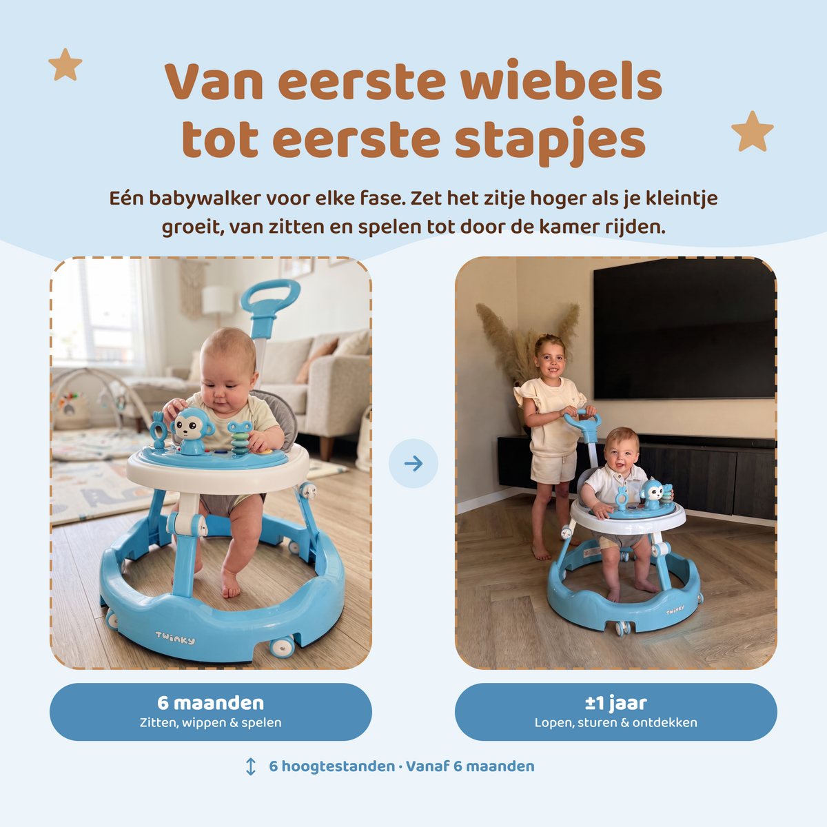 Twinky Babywalker - Loopstoel Blauw