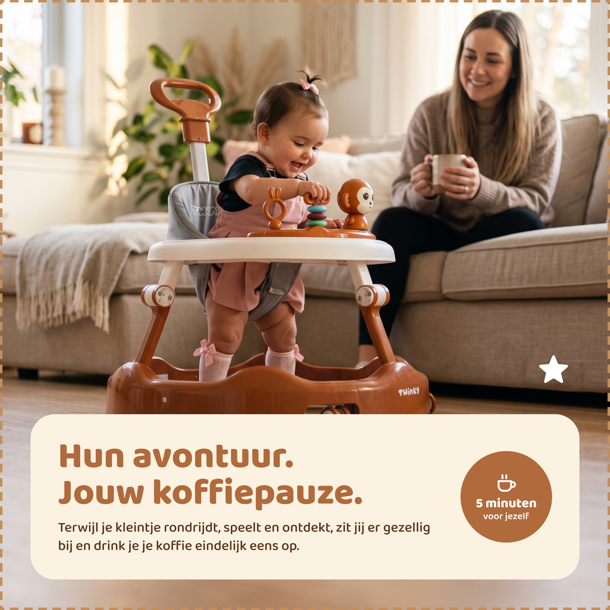 Twinky Babywalker - Loopstoel Brown