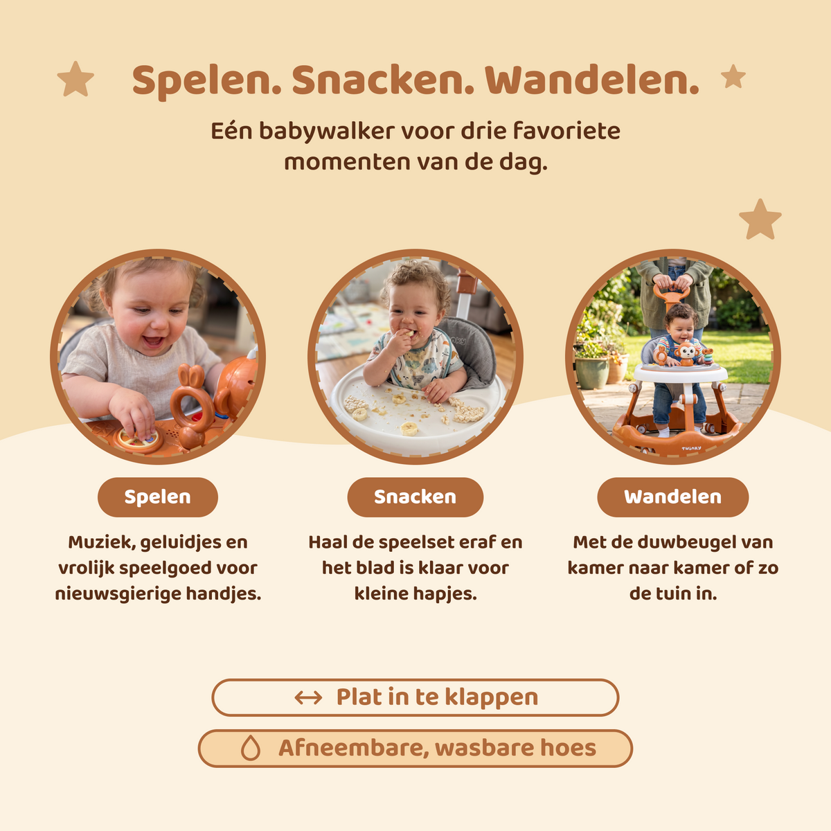 Twinky Babywalker - Loopstoel Brown