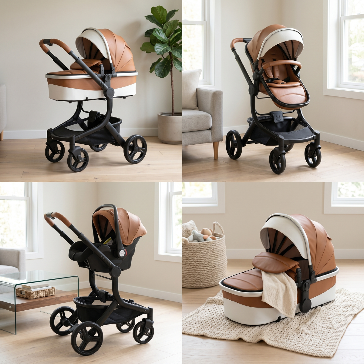 Twinky 4-in-1 Kinderwagen Luxury Set - Brown