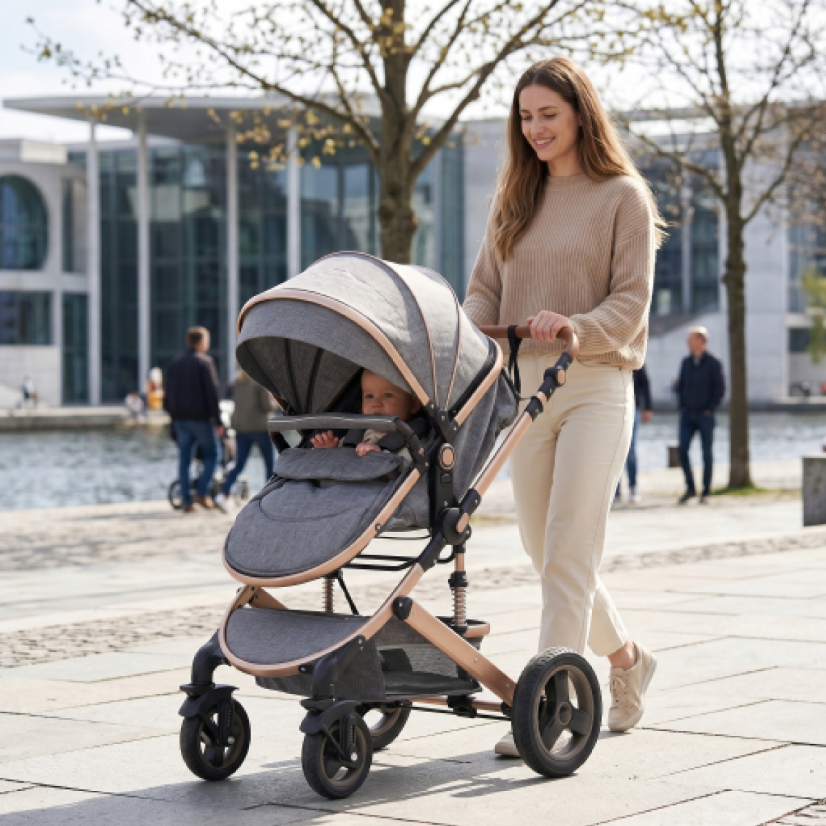 Twinky All-in-1 Stroller Set - Grey Gold