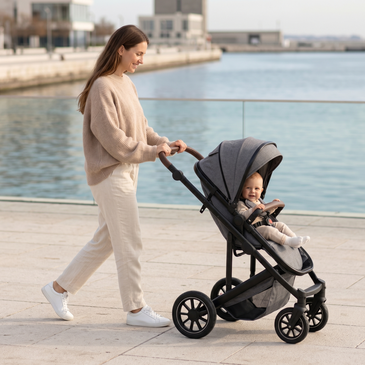 Twinky 4-in-1 Kinderwagen - Dark Grey (Buggy, Autostoel & Reisbedje in 1)