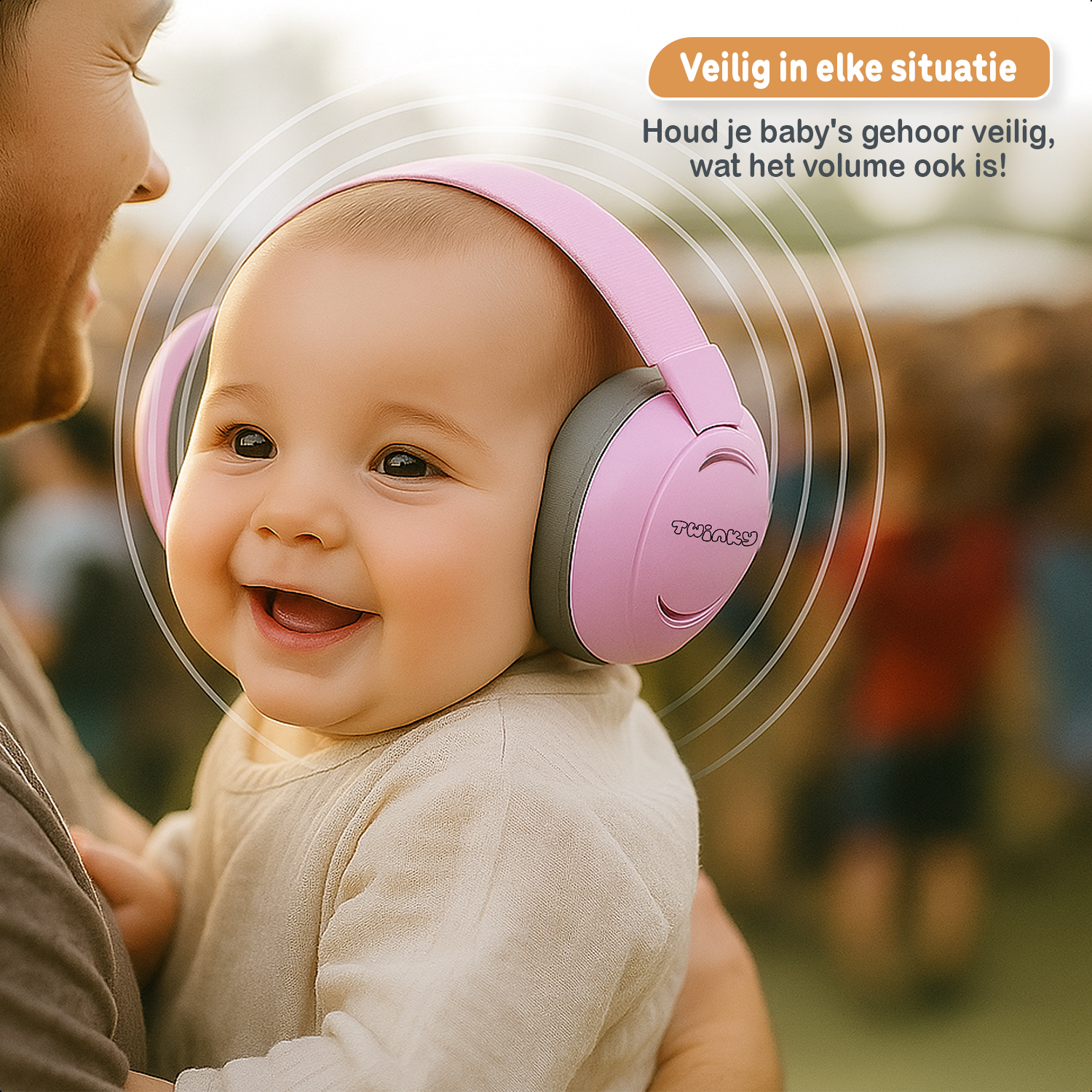 Twinky Baby Muffy's - Protection auditive pour bébé et tout-petit - Rose