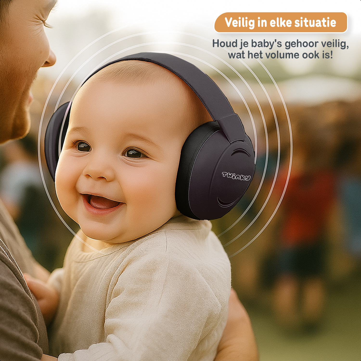 Twinky Baby Muffy's - Gehoorbescherming voor Baby en Peuter - Zwart