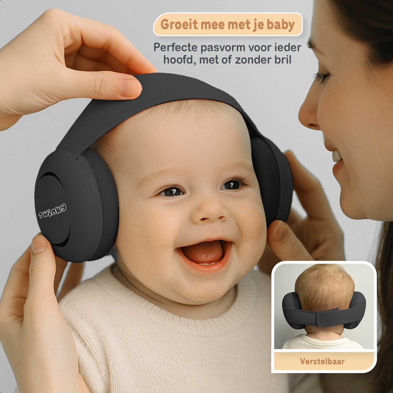 Twinky Baby Muffy's - Protection auditive pour bébé et tout-petit - Noir