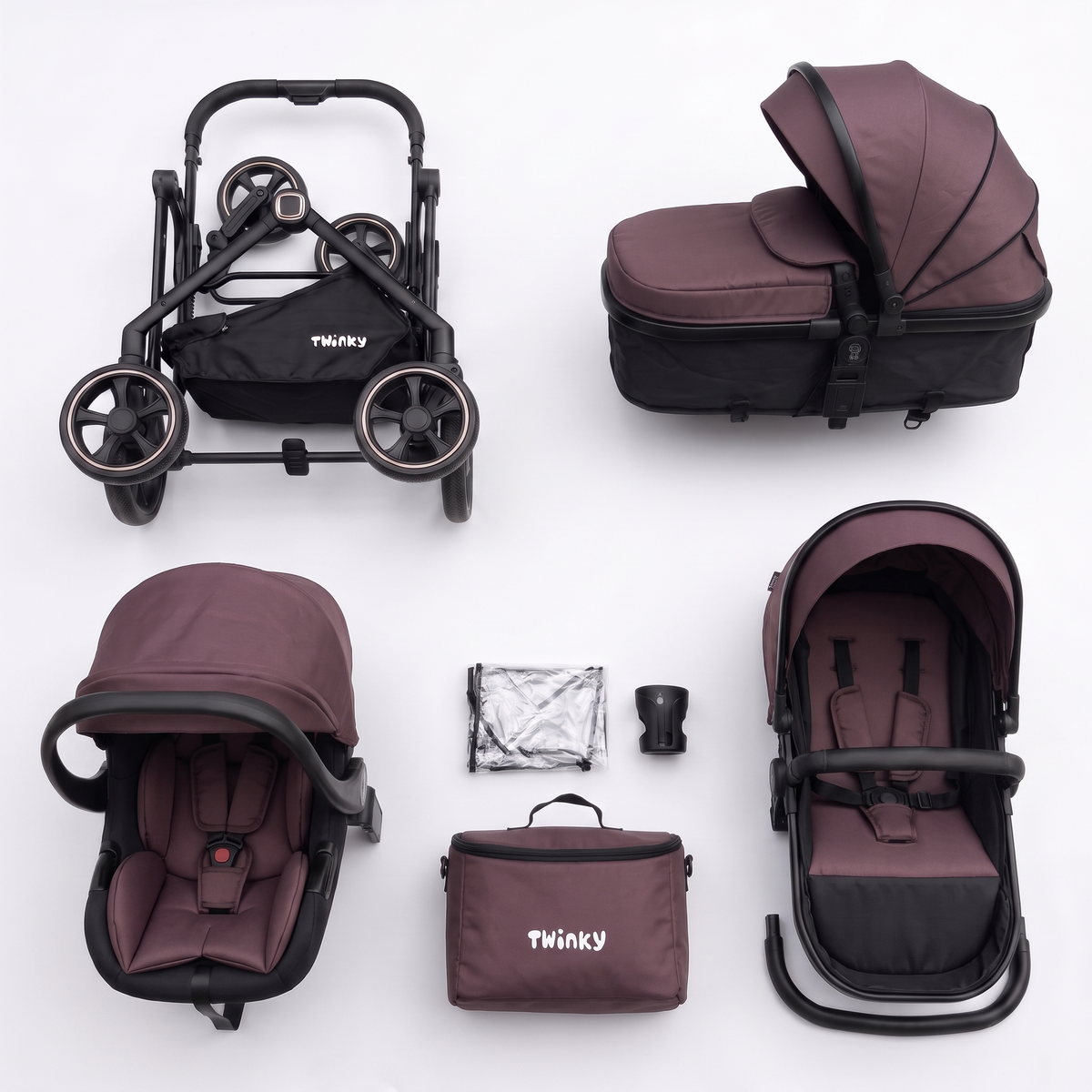 Passeggino Twinky 4 in 1 - Nero