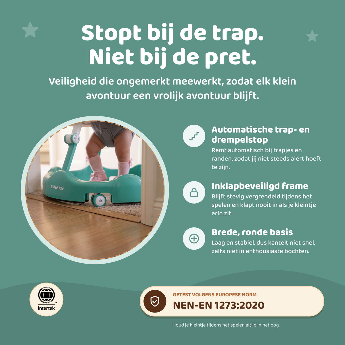 Twinky Babywalker - Loopstoel Mint Groen