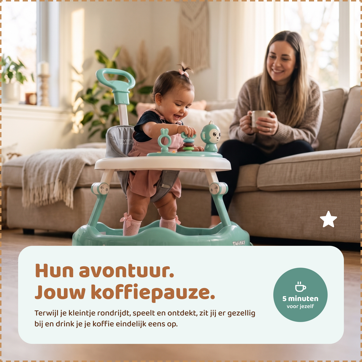 Twinky Babywalker - Loopstoel Mint Groen