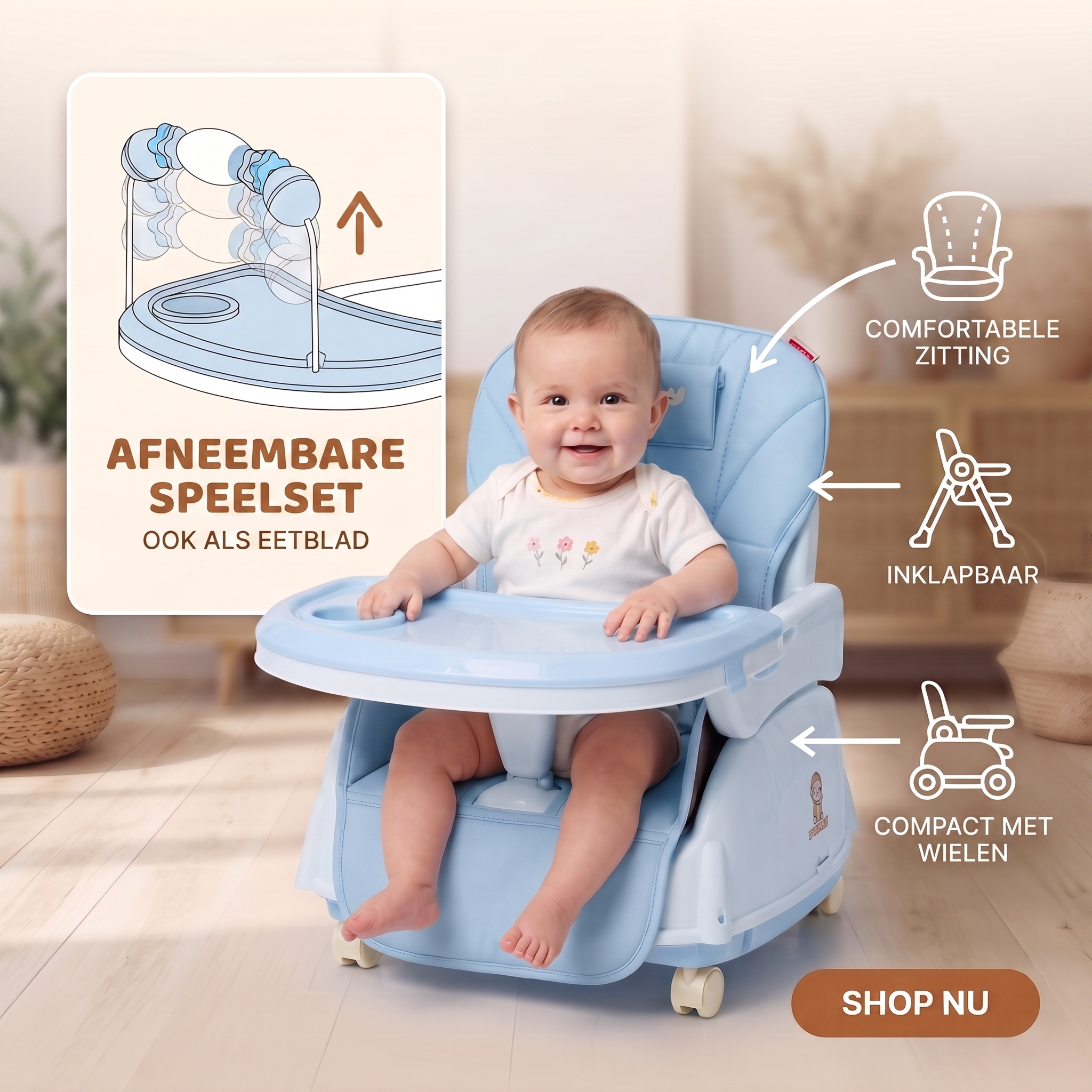 Twinky Kinderstoel - Blauw