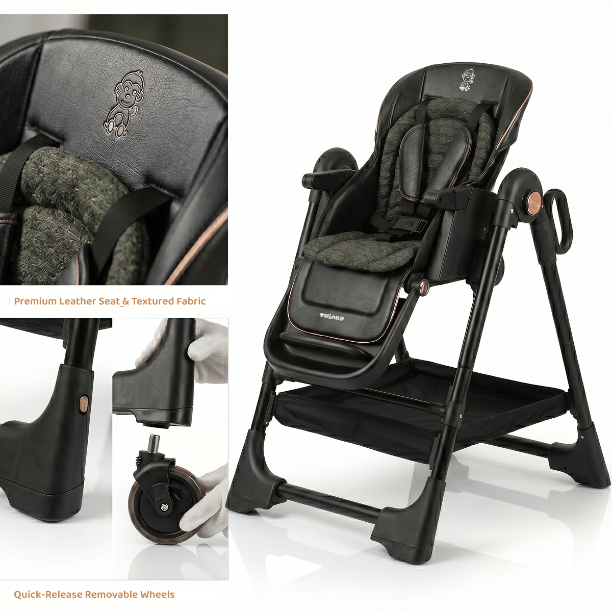 (NIEUW) Twinky Kinderstoel EXPLORE - Black