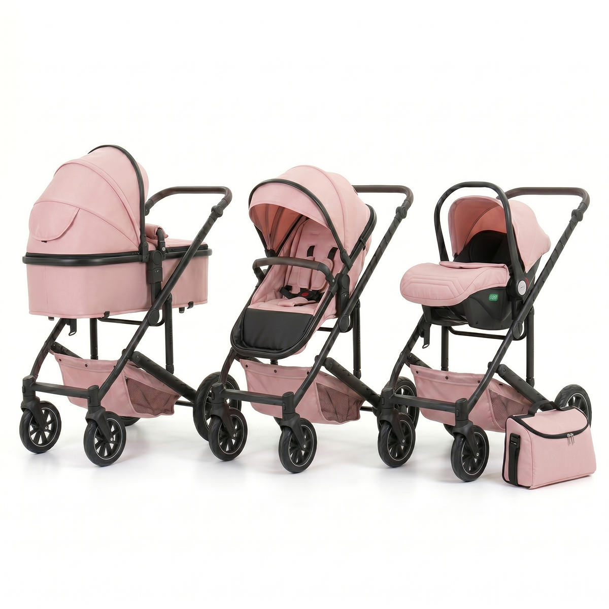 Twinky 4-in-1 Kinderwagen - Soft Pink (Buggy, Autostoel & Reisbedje in 1)