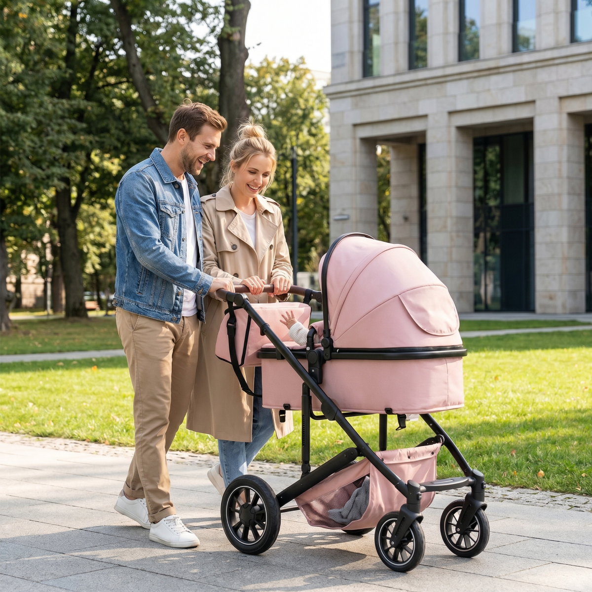 Twinky 4-in-1 Kinderwagen - Soft Pink (Buggy, Autostoel & Reisbedje in 1)