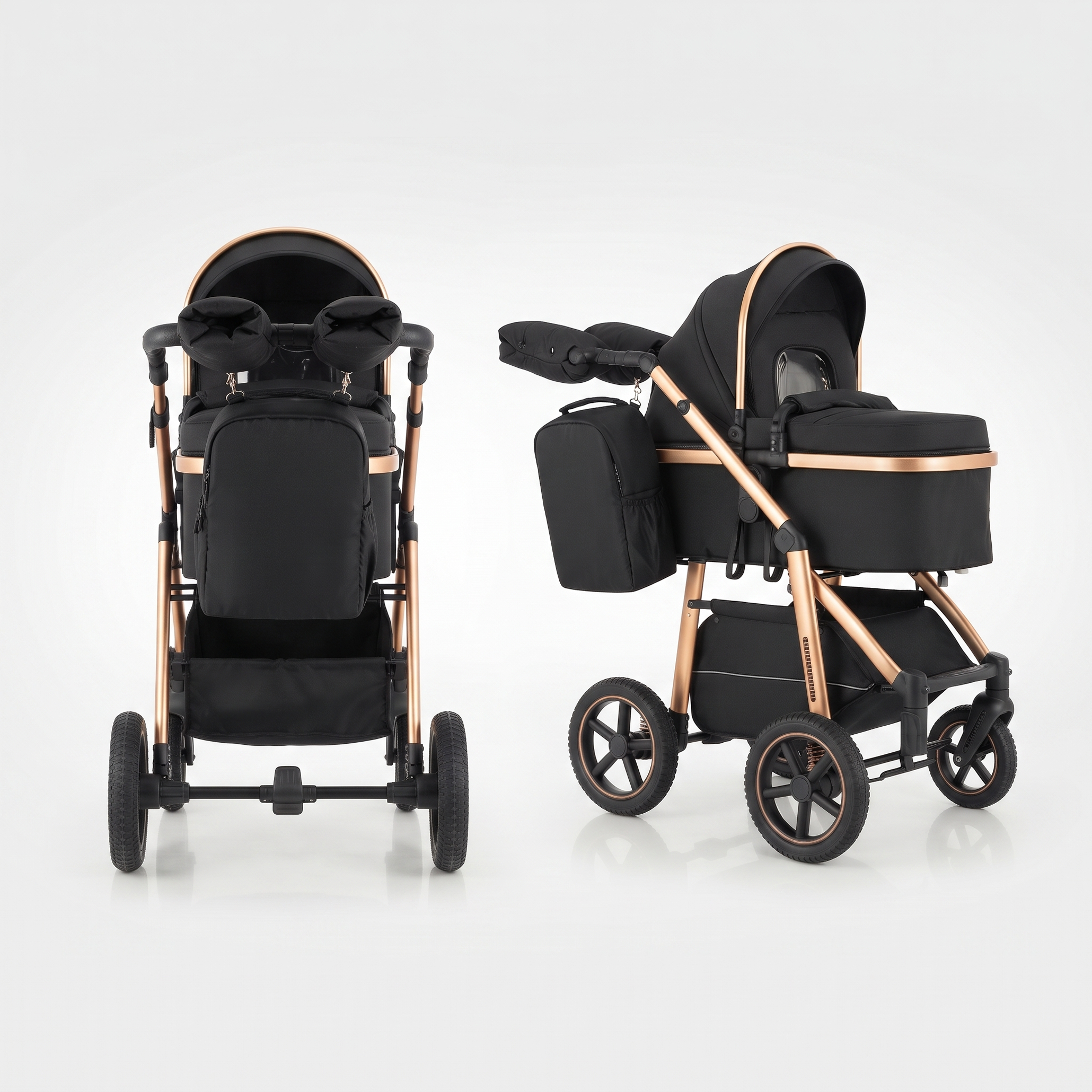 Twinky 4-in-1 Kinderwagen - Rose Gold Black