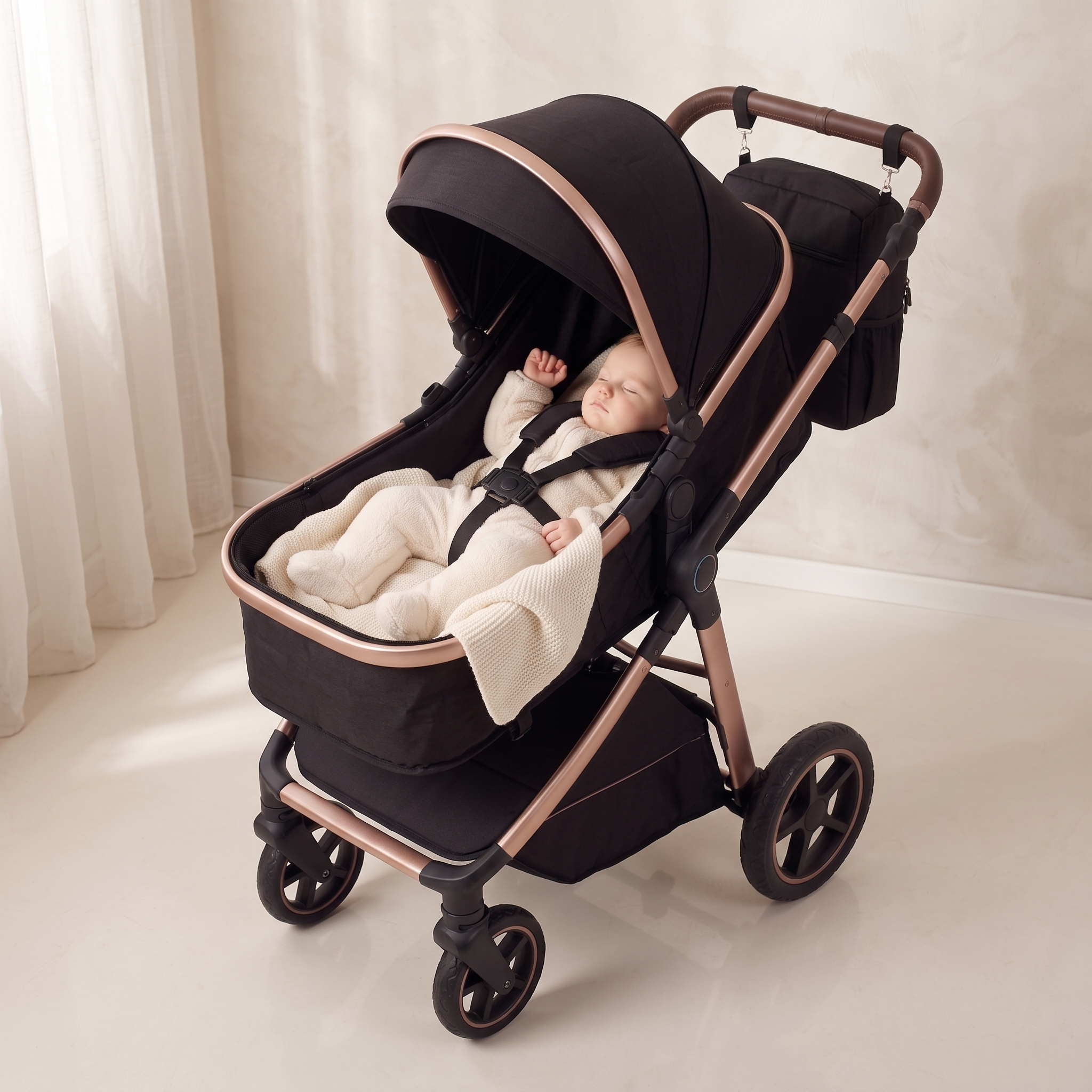 Twinky 4-in-1 Kinderwagen - Rose Gold Black