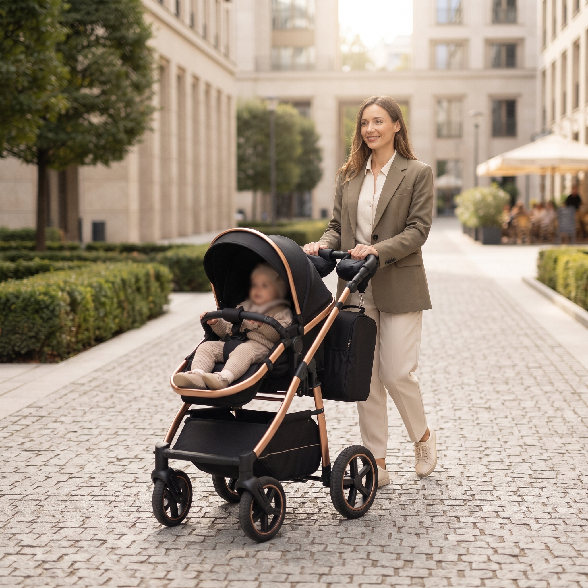 Twinky 4-in-1 Kinderwagen - Rose Gold Black