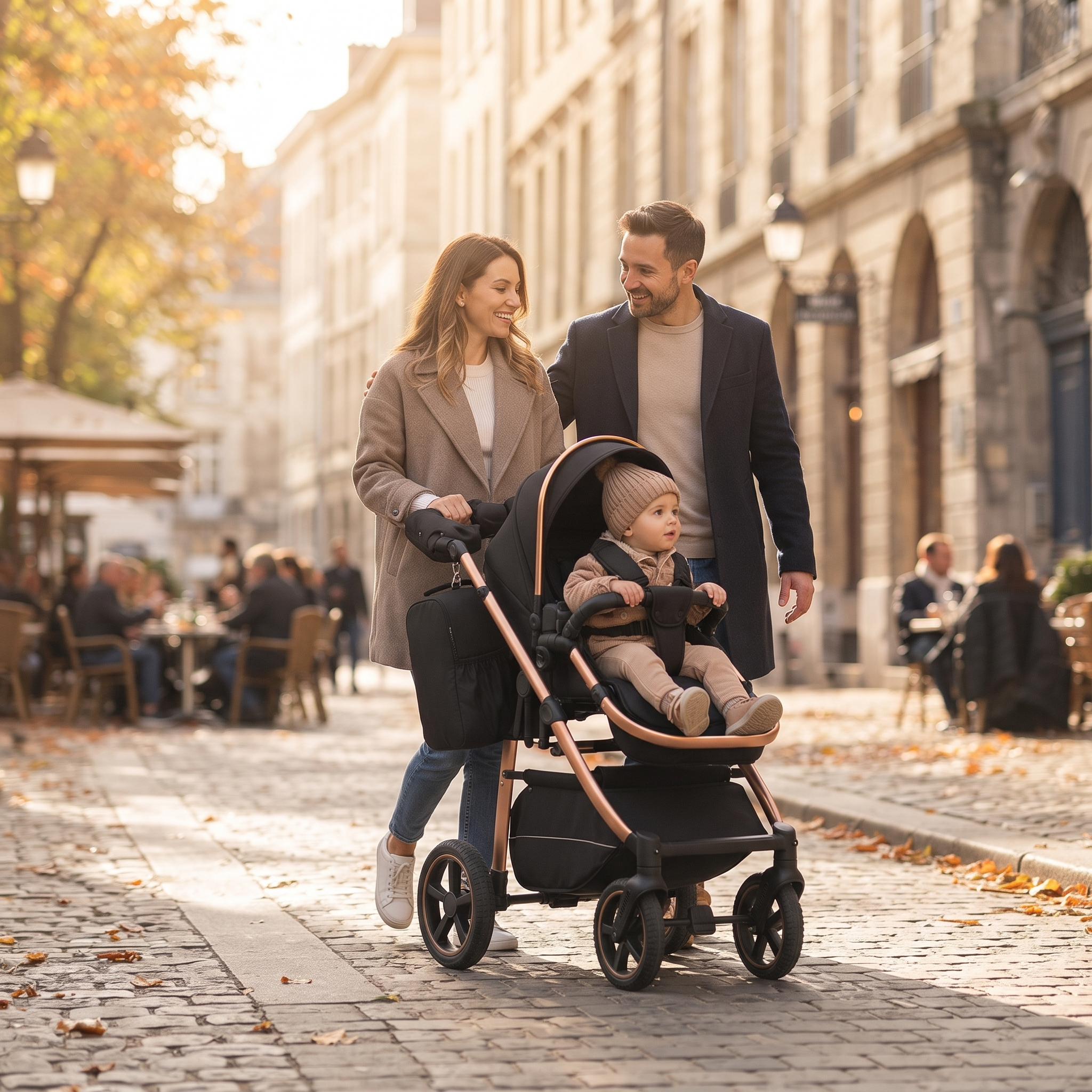 Twinky 4-in-1 Kinderwagen - Rose Gold Black