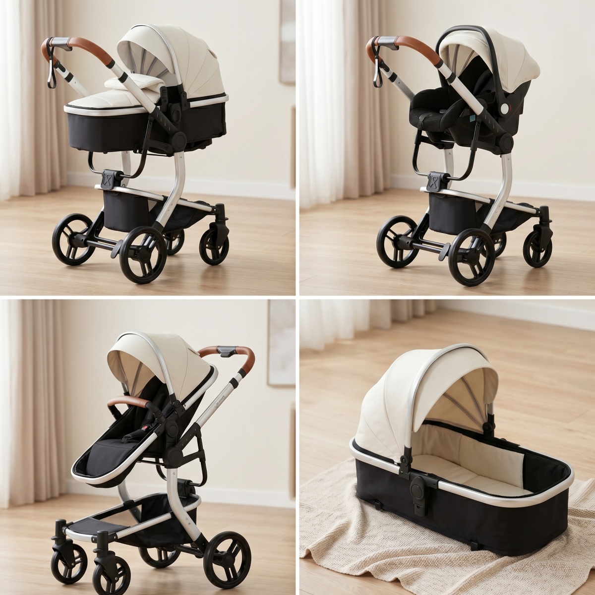 Twinky 4-in-1 Kinderwagen Luxury Set - White