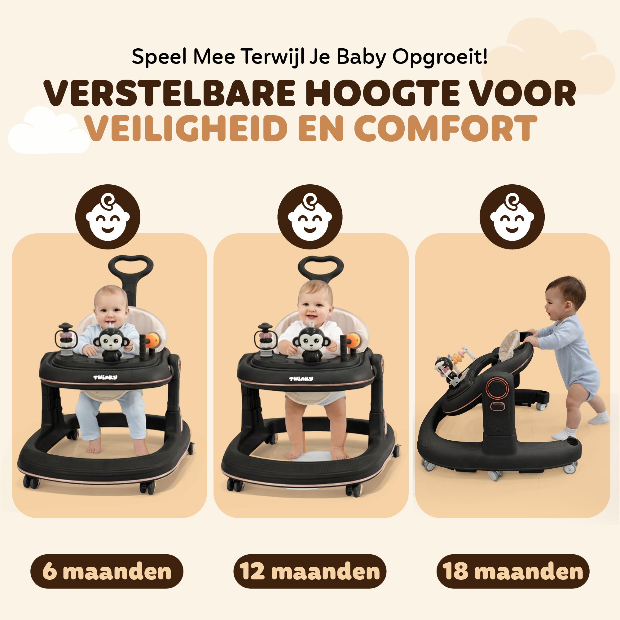 Twinky Babywalker GO - 2-in-1 Walker Seat & Walker