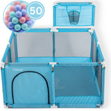 (UITVERKOCHT) Twinky Grondbox - Blauw Vierkant - Baby Speelbox & Playpen