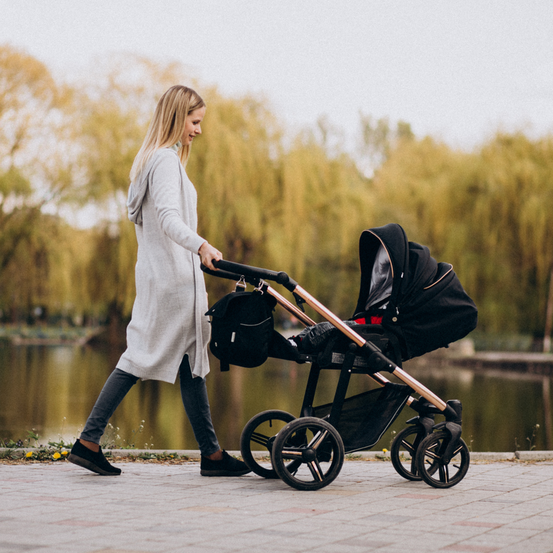 Twinky 3-in-1 Kinderwagen Luxury Set - Buggy, Autostoel & Reisbedje in 1 (Brown)