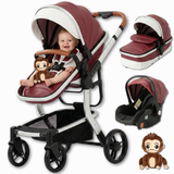 Twinky 4-i-1 Barnvagn Luxury Set – Bordeaux