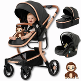 Twinky 4-i-1 Barnvagn Luxury Set – Svart