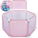 (Uitverkocht) Twinky Grondbox - Roze Rond - Baby Speelbox & Playpen