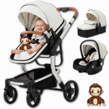 Twinky 4-i-1 Barnvagn Luxury Set – Vit