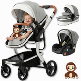 Twinky 4-i-1 Barnvagn Luxury Set – Grå