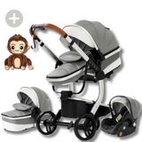 Twinky 3-in-1 Kinderwagen Luxury Set - Buggy, Autostoel & Reisbedje in 1 (Grey)