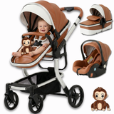 Twinky 4-i-1 Barnvagn Luxury Set – Brun