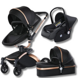 Twinky 3-in-1 Kinderwagen Exclusive Set - Buggy, Autostoel & Reisbedje in 1 (Black)