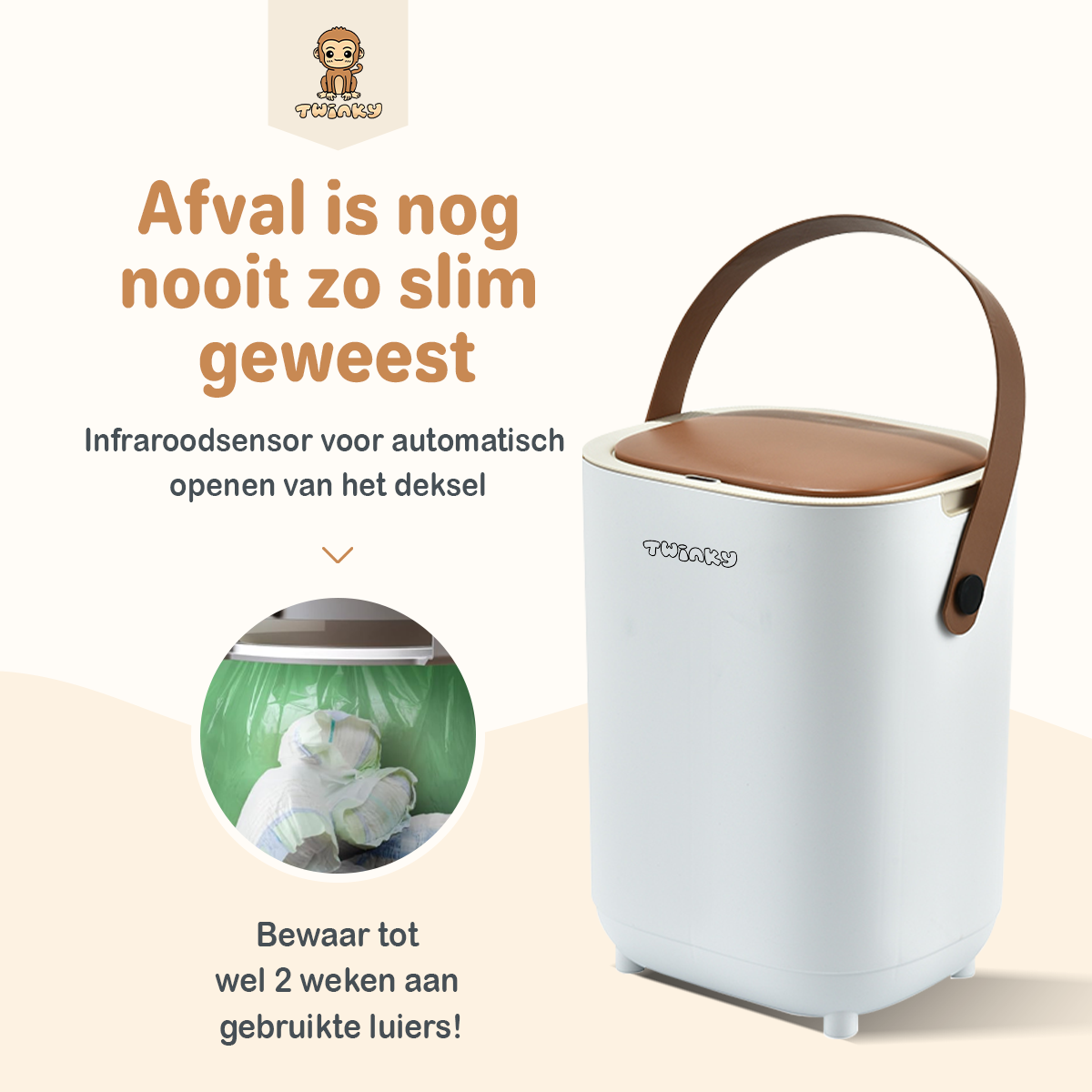 Twinky Luieremmer - Sensor Model – Bruin