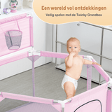 (Uitverkocht) Twinky Grondbox - Roze Rond - Baby Speelbox & Playpen