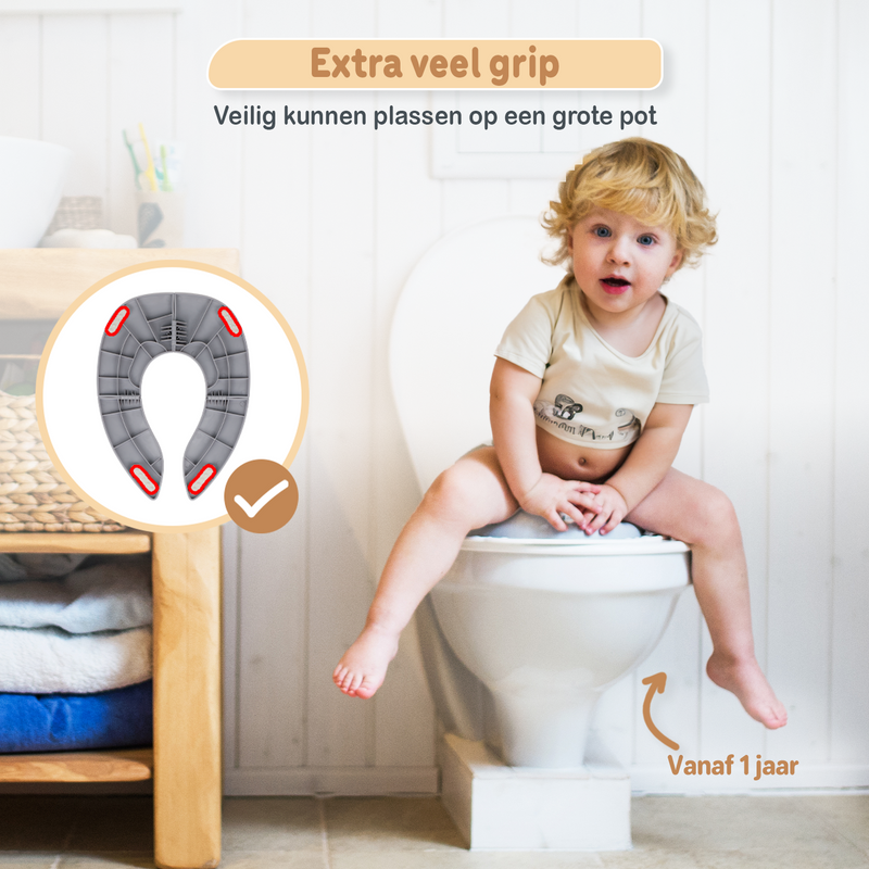Twinky® Mini Potty – 2-in-1 Baby WC Verkleiner & Toilettrainer - Grey