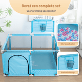 (UITVERKOCHT) Twinky Grondbox - Blauw Vierkant - Baby Speelbox & Playpen