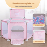 (Uitverkocht) Twinky Grondbox - Roze Rond - Baby Speelbox & Playpen