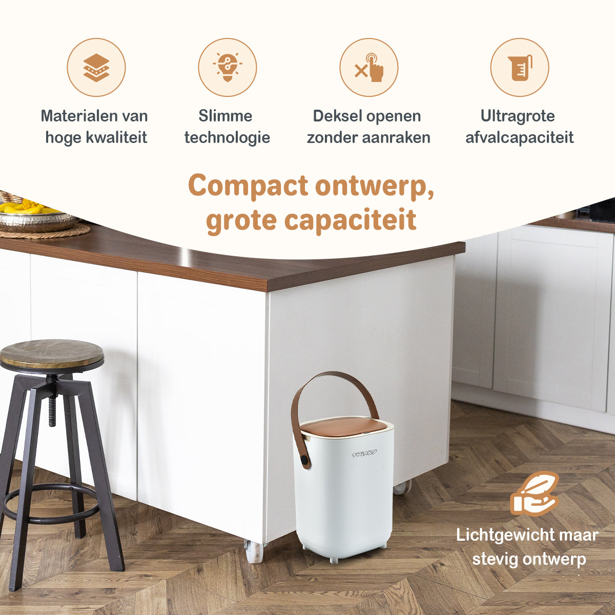 Twinky Poubelle à Couches - Modèle à Capteur – Marron