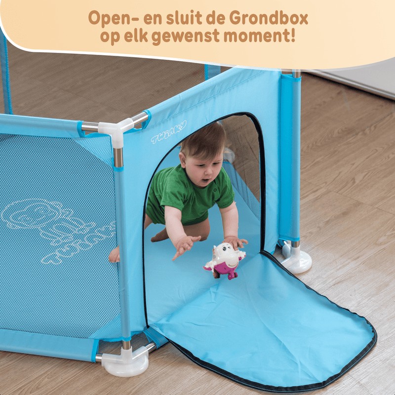 Twinky Grondbox - Blauw Rond - Baby Speelbox & Playpen
